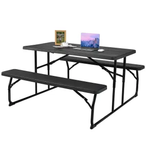 Foldable Picnic Table Bench Set with Anti slip Pads