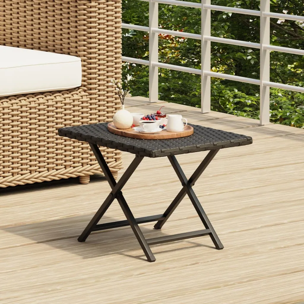 Folding Table Outdoor Patio Furniture Foldable Picnic Table Poly Rattan