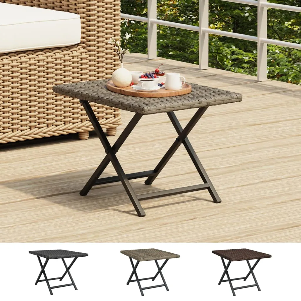 Folding Table Outdoor Patio Furniture Foldable Picnic Table Poly Rattan