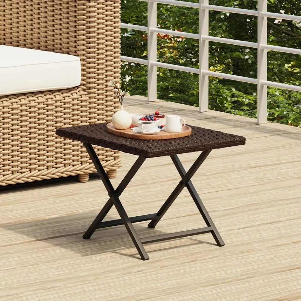 Folding Table Outdoor Patio Furniture Foldable Picnic Table Poly Rattan