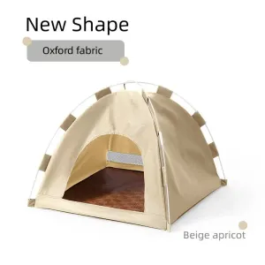 for Tent Outdoor Smart Pets, 35*35*30cm Dustproof Cat Summer clearance House,Pet Shelter Apricot, and -Windproof  Small S Size: