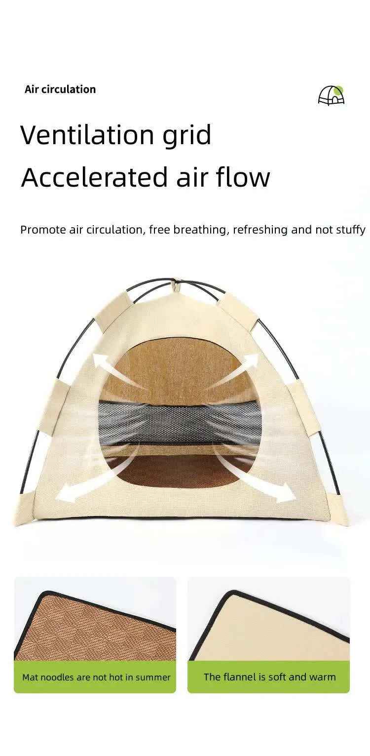 for Tent Outdoor Smart Pets, 35*35*30cm Dustproof Cat Summer clearance House,Pet Shelter Apricot, and -Windproof  Small S Size: