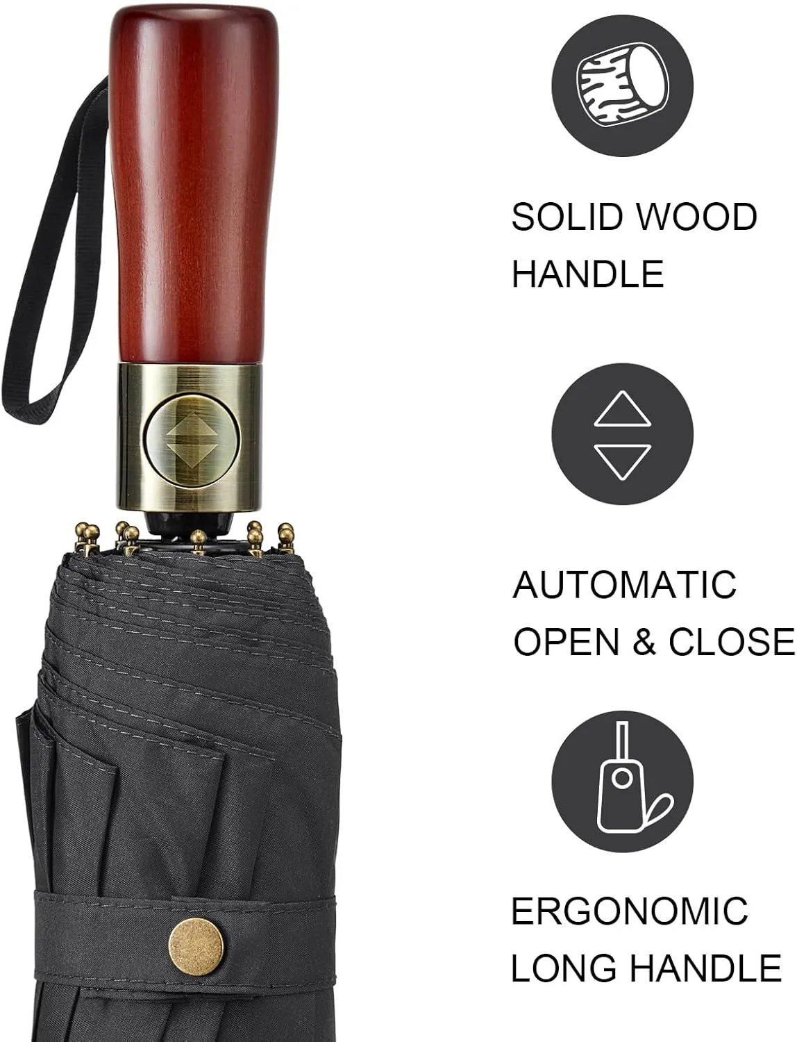G4Free 54 Inch Large Compact Windproof Golf Umbrella for Rain Oversized Auto Open Close Folding Travel 10 Ribs Vented Double Canopy Umbrella for Women Men