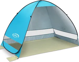 G4Free Large Pop up Beach Tent for 3-4 Person, UPF 50  Automatic Sun Shelter Canopy Portable Outdoor Cabana Sun Umbrella
