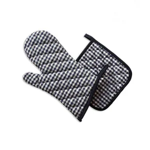 Gab Home Set of Pot Holder and Oven Mitt with Design, 2 Pieces – Available in several colors