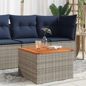 Garden Table Grey and Brown, Portable Coffee Camping Dining Table, Foldable Outdoor Furniture for Kitchen, Living, Balcony 55x55x37cm