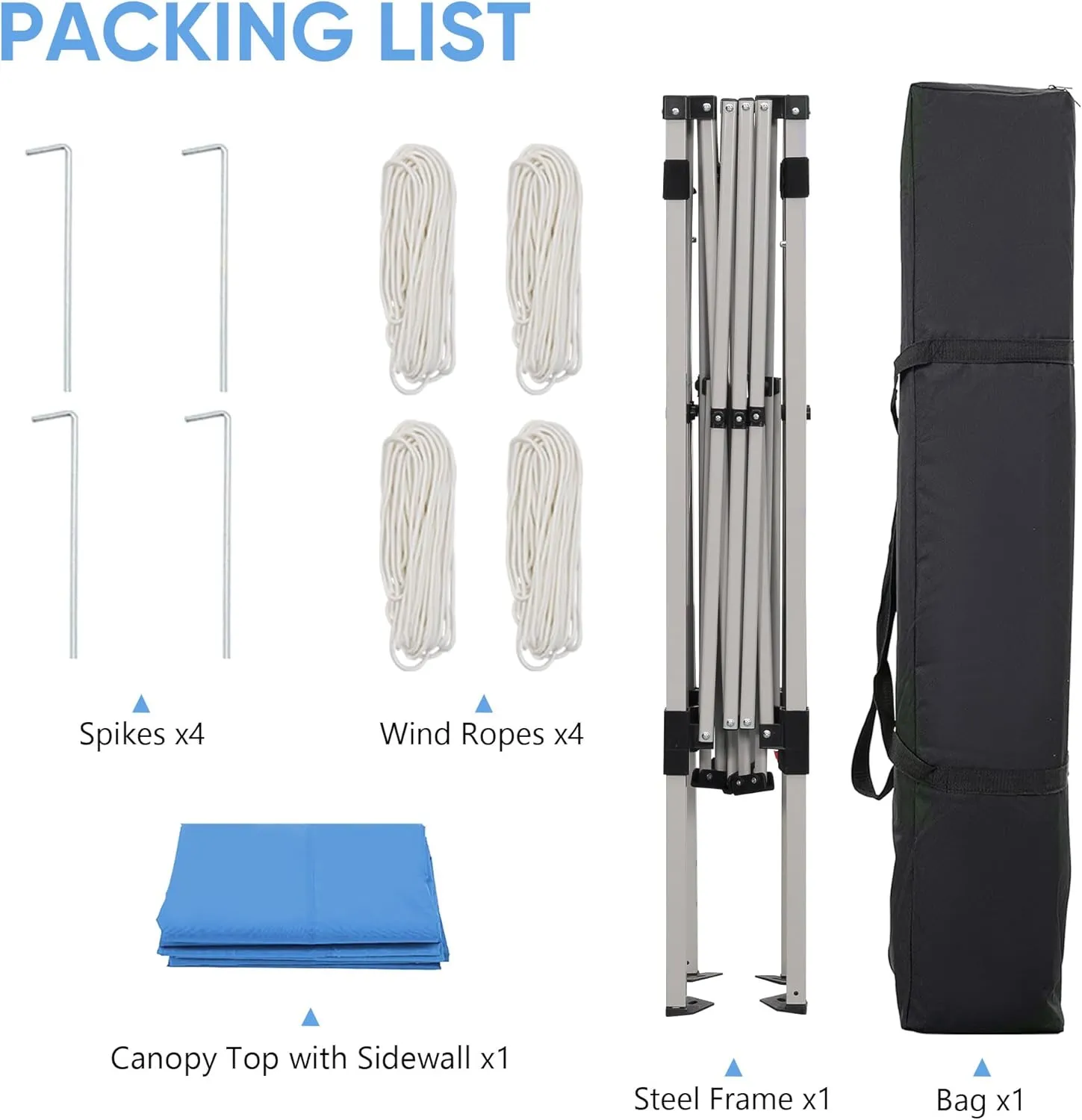 GDY 8X10 FT Pop Up Canopy Outdoor Instant Tent Slant Legs with a Sidewall,Equipment Vents, Portable Gazebo Shelter for Patio, Deck, Beach and Garden,Sky Blue.