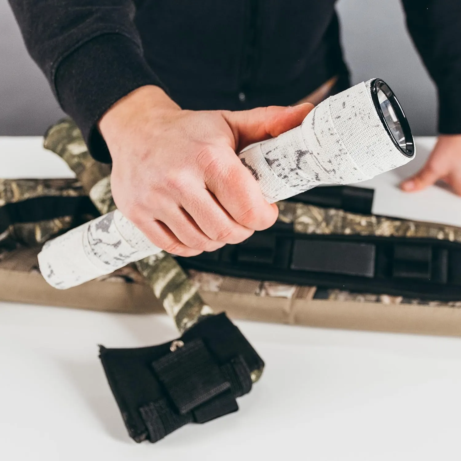 GEAR AID Camo Form Self-Cling and Reusable Fabric Camouflage Wrap, Adds Grip and Shield Hands from Hot or Cold Surfaces to Protect You and Your Equipment, Multicam, 2” x 144” Roll, 2 Pack