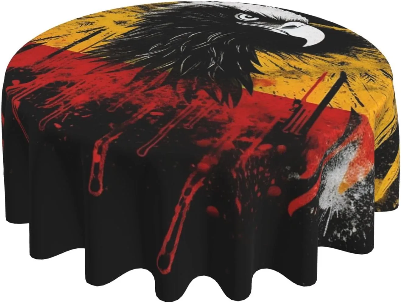 Germany Flag Eagle Print Tablecloth Spill-Proof Water Table Cloth Decorative Fabric Table Cover for Home Kitchen Indoor and Outdoor Dining Table 60 Inch