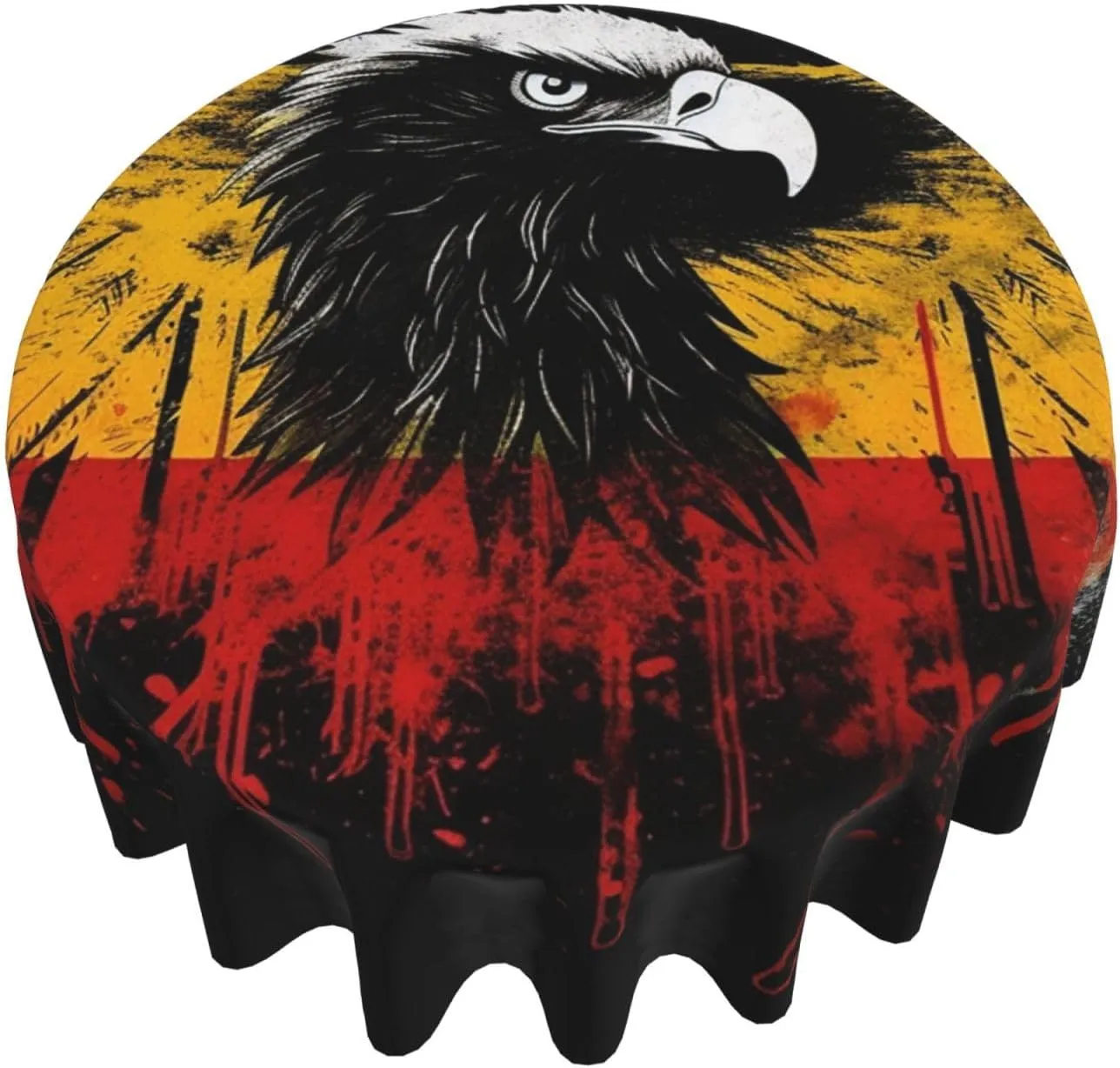 Germany Flag Eagle Print Tablecloth Spill-Proof Water Table Cloth Decorative Fabric Table Cover for Home Kitchen Indoor and Outdoor Dining Table 60 Inch