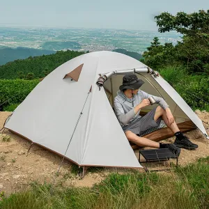 GIZNXBA 2/3 Person Camping Tent, Easy Setup Waterproof Family Dome Tent for Camping with Rainfly, Portable Double Layer Family Tent for Outdoor Camping, Hiking (Color : /White, Size : 3 Person)