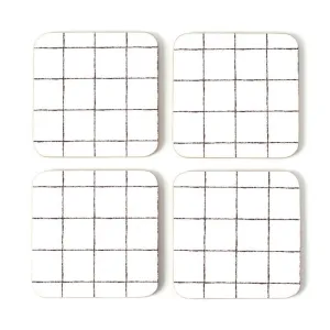 GLAM GRID CORK COASTERS SET 4