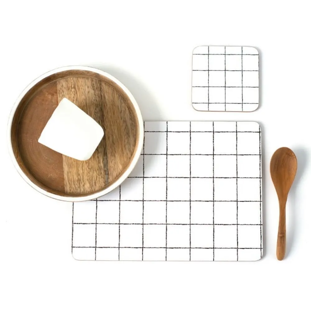 GLAM GRID CORK COASTERS SET 4