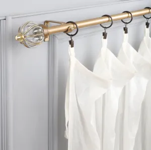 Glass Metal Royal Finial Extendable Curtain Rod Gold 19MM (Hardware Included)