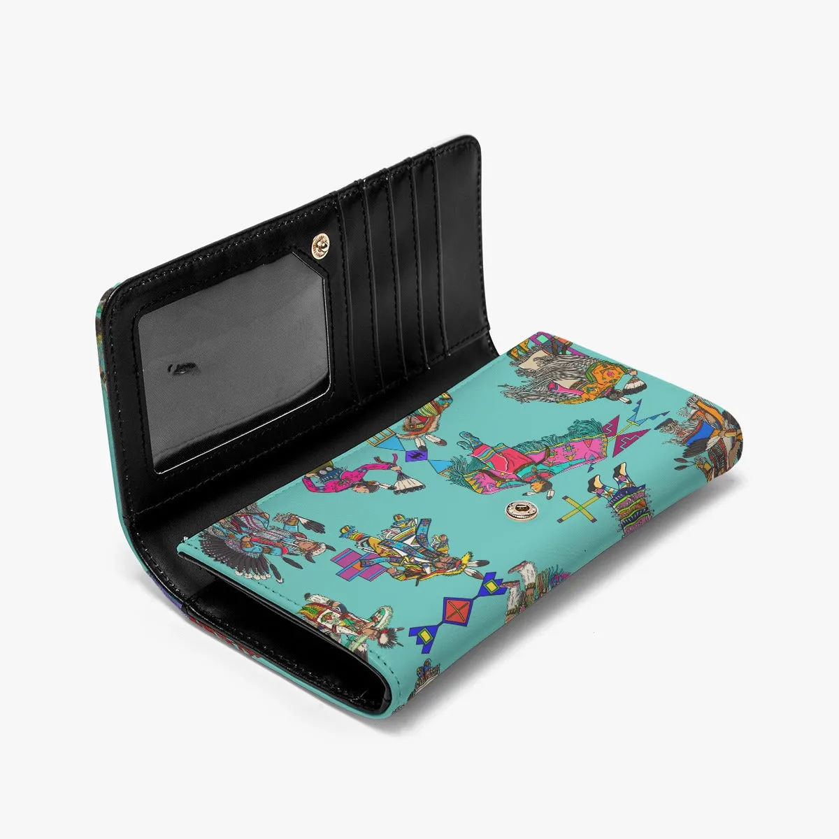 Grand Entry Dancers Eggshell Blue Foldable Wallet