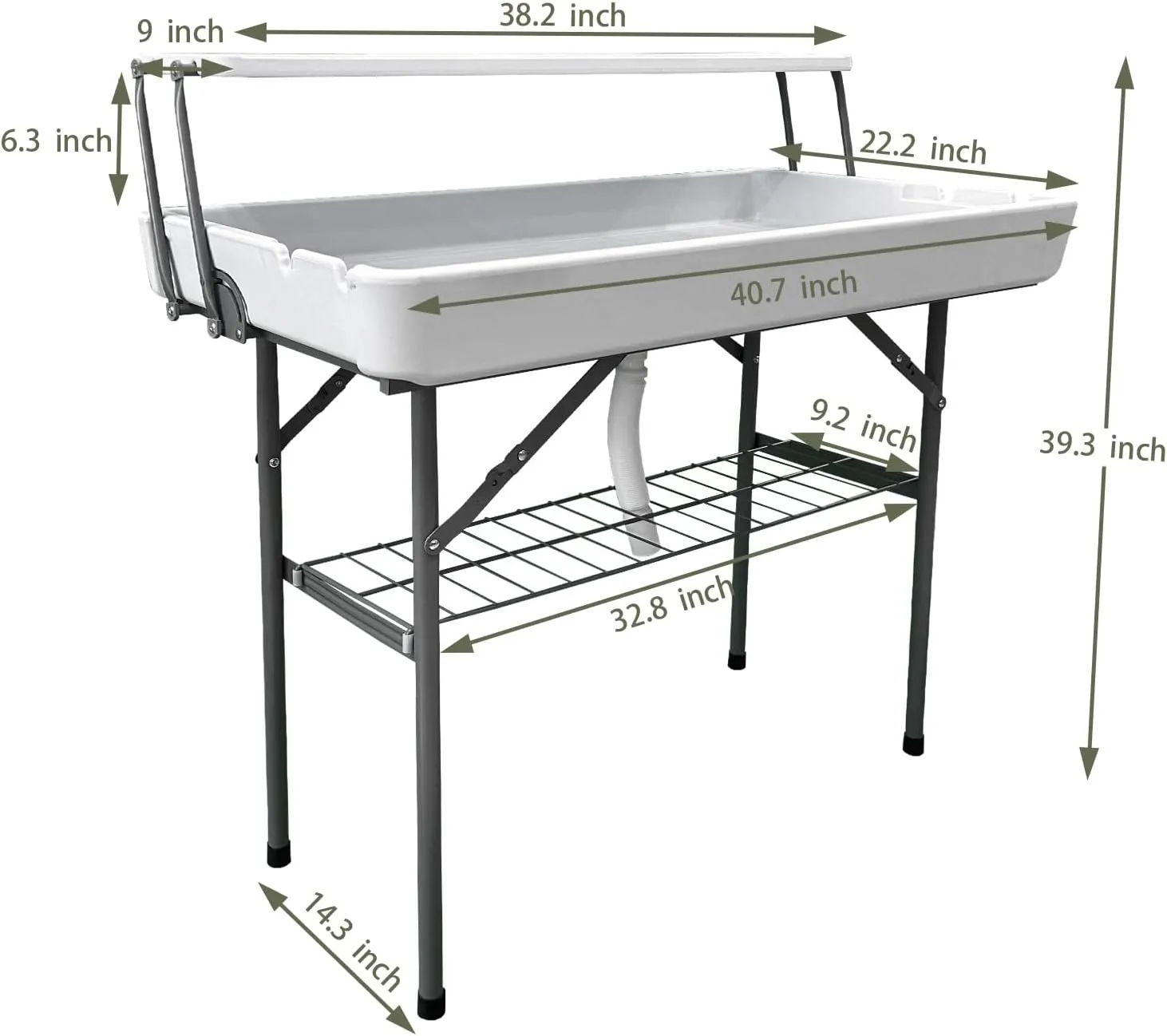 GUAGUA Ice Cooler Table - Portable Bar Table for Events Outdoor Cooler Stand with Drain for Parties Drink Foldable Picnic Table Party