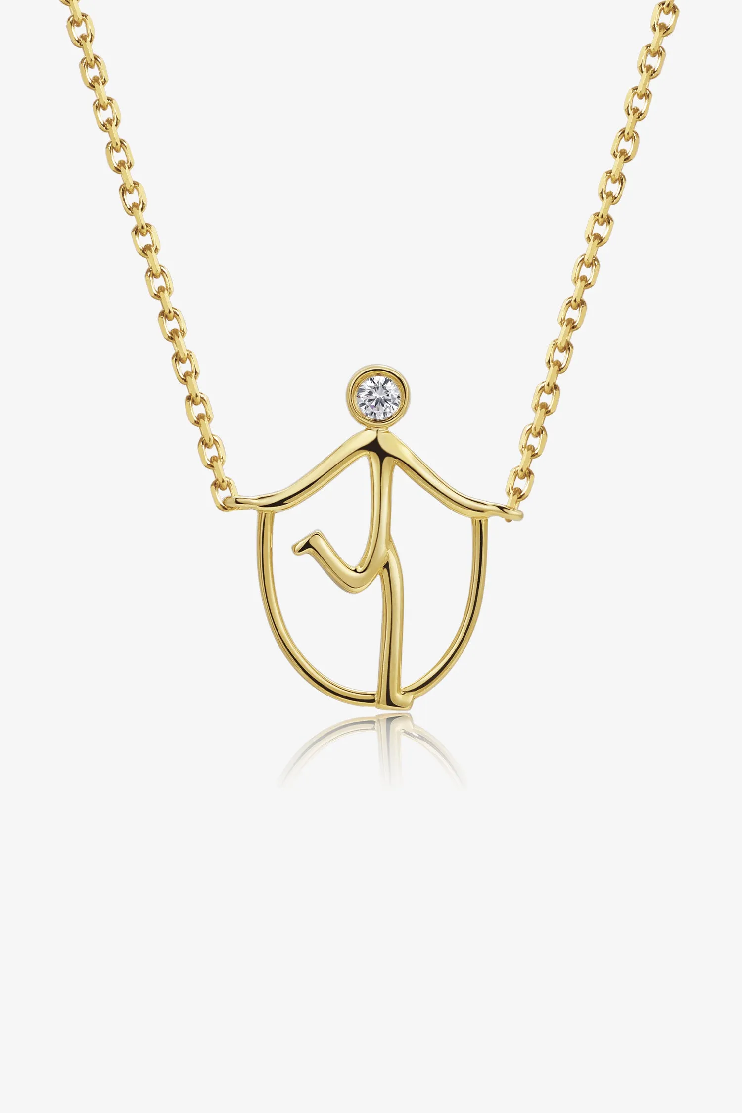 GYM 5 Lab Diamond Necklace in Yellow Gold