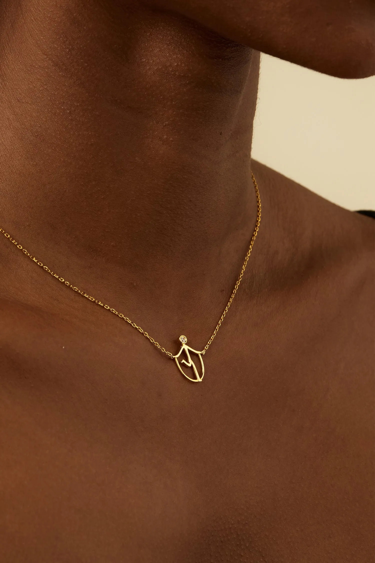 GYM 5 Lab Diamond Necklace in Yellow Gold