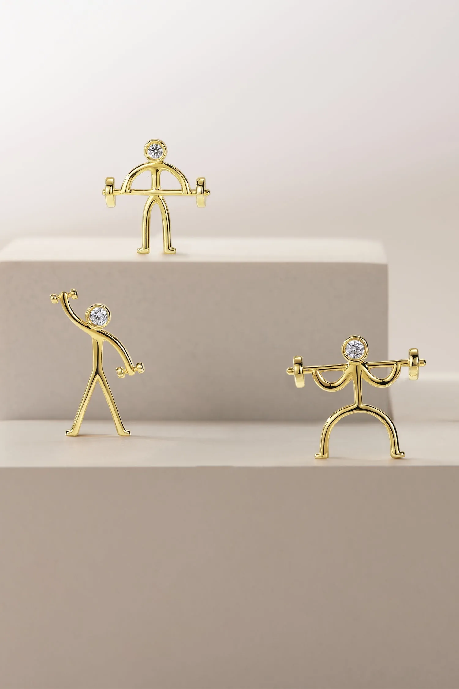 GYM 5 Lab Diamond Necklace in Yellow Gold