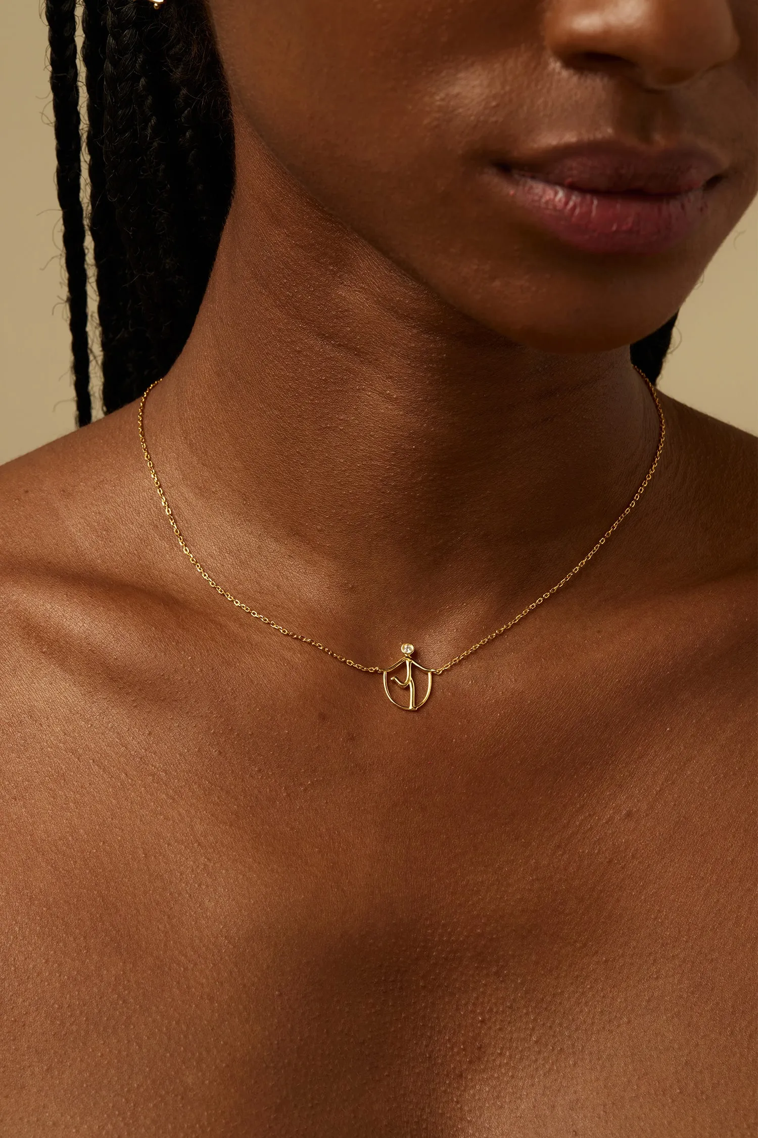 GYM 5 Lab Diamond Necklace in Yellow Gold