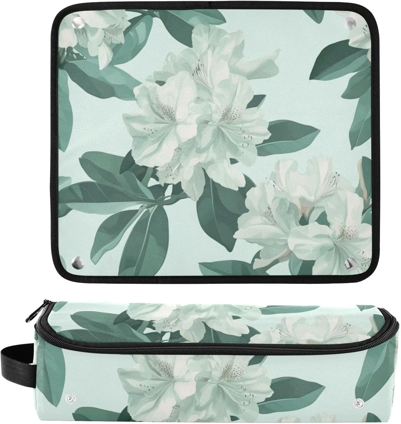 Hair Tools Travel Bag and Heat Resistant Mat Hot Tools Organizer Curling Iron Travel Case for Flat Irons Haircare Accessories Azalea Quietly Elegant Green