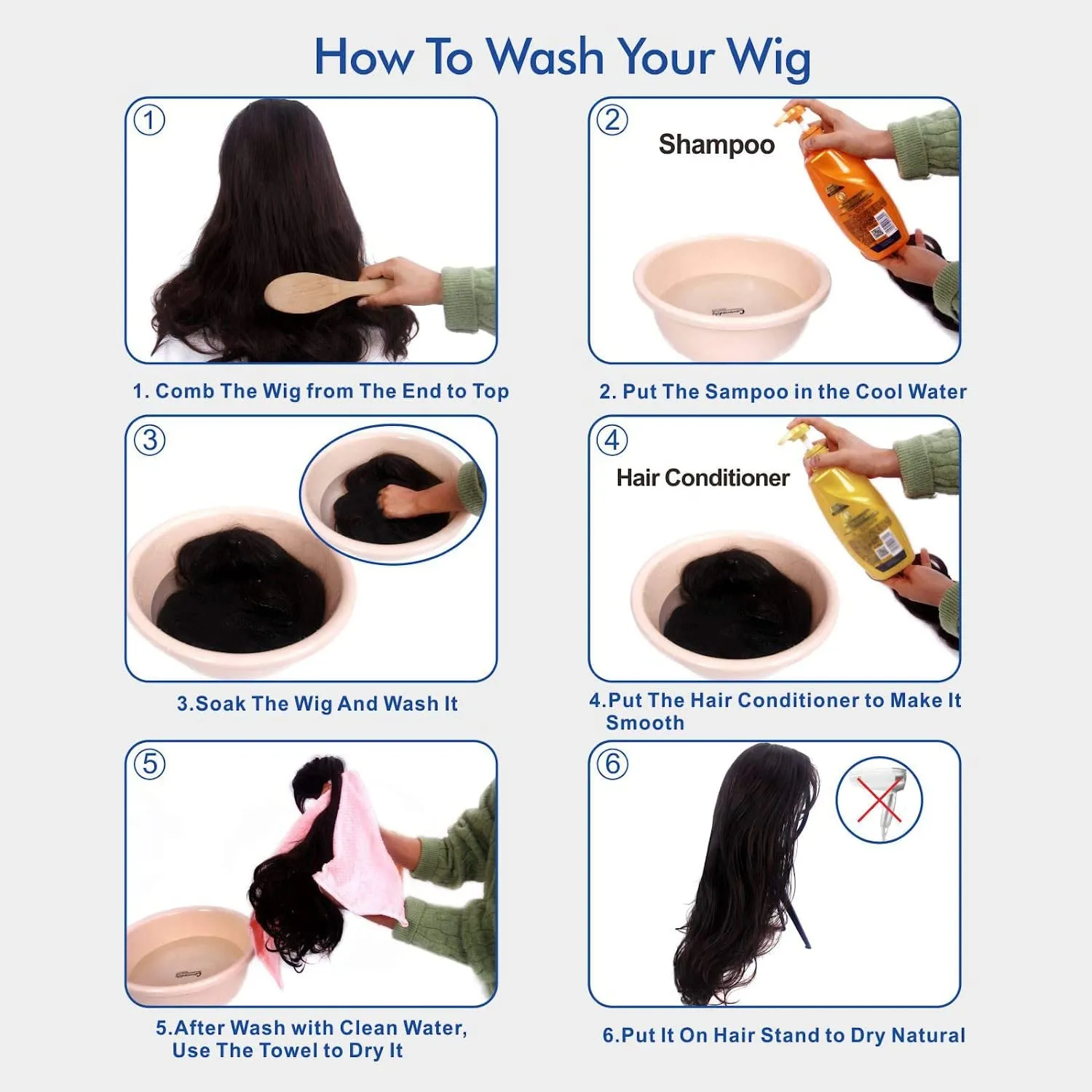 H&Bwig Long Ombre Blonde Men Wigs with Beard Heat Resistant Wavy 80s Wig for Hippie Rock Costume Cosplay Anime Party Costume Beard Wig