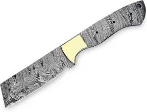 Handmade Damascus Steel Blank Blade | Hand Forged full tang knife Steel Blade | 8.5 Inches Handmade Camping Knife Making Supplies| HUNT-16