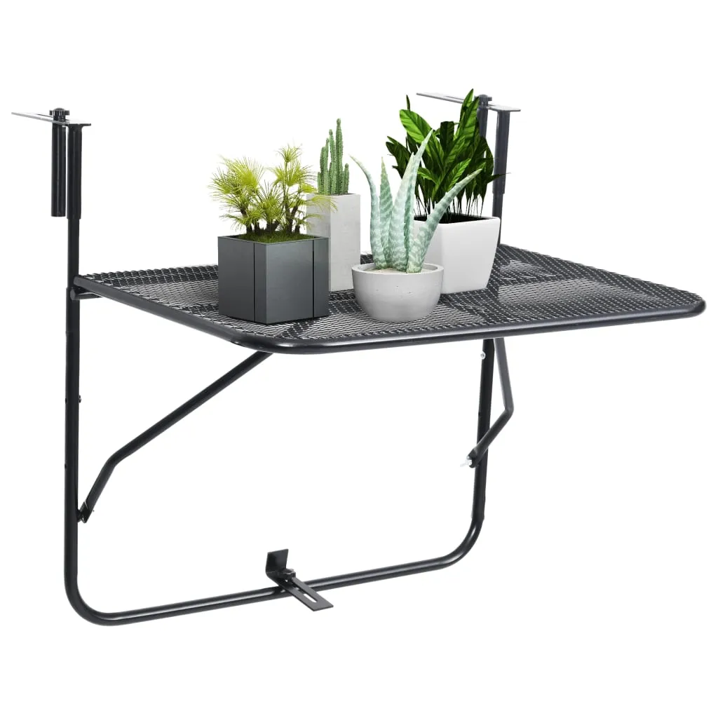 Hanging Balcony Table Folding Outdoor Table Patio Railing Table Steel