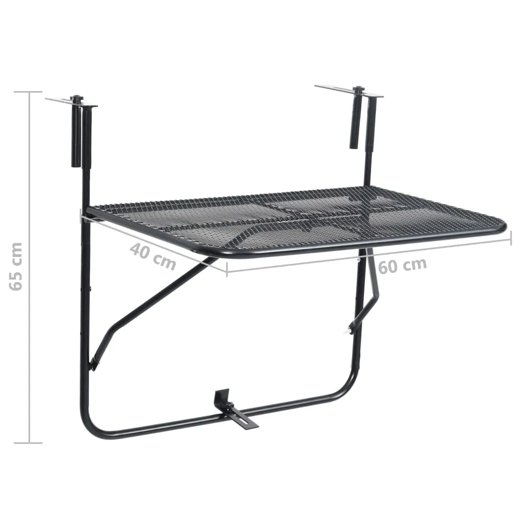 Hanging Balcony Table Folding Outdoor Table Patio Railing Table Steel