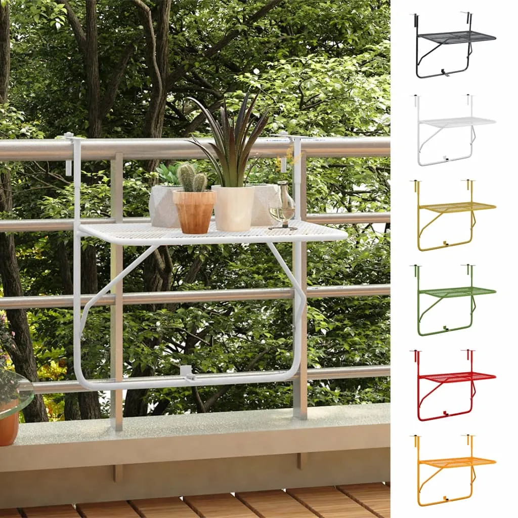 Hanging Balcony Table Folding Outdoor Table Patio Railing Table Steel