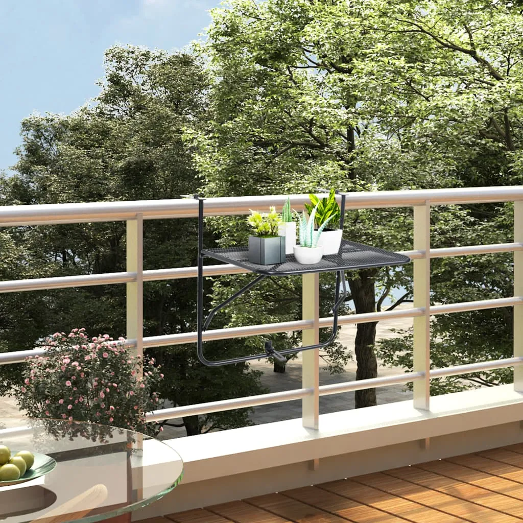 Hanging Balcony Table Folding Outdoor Table Patio Railing Table Steel