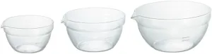 HARIO KB-1318 Single-Mouth Bowl, Heat Resistant Glass, Set of 3, Multi Balls, Clear, Made in Japan