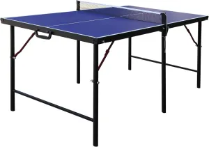 Hathaway BG2305 Crossover 60-in Folding Portable Table Tennis Table – Perfect Small Space Solution, Blue, 60"