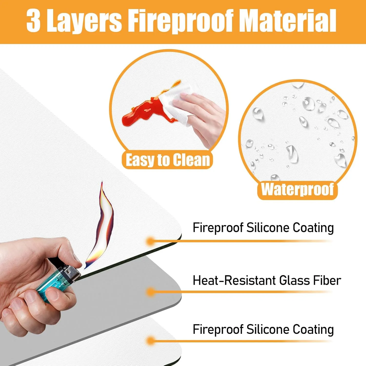 Heat Resistant Mat for Air Fryer, 16 x 24in Countertop Protector, Fireproof Silicone Appliance Slider for Coffee Maker, Toaster, Oven - White