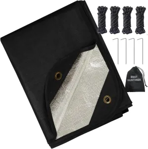 Heavy Duty Survival Blanket -Multifunctional Reflective Tarp Thermal Blanket - 60" x 83" Waterproof Sandproof for Camping Hiking Outdoors Multifunctional Emergency Blanket