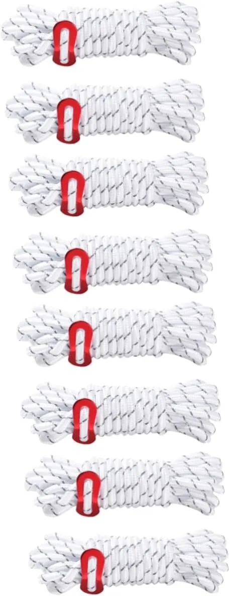 HEMOTON 4sets 2pcs Wind Canopy Ropes Reflective Camping Tie Ropes for Outdoor Activities Durable Wear Resistant Tent Fixing Tools for Climbing Hiking and More 2pcs*4