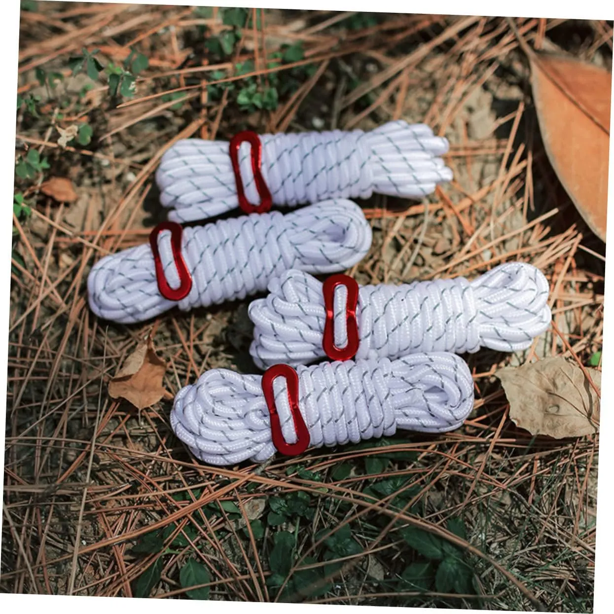 HEMOTON 4sets 2pcs Wind Canopy Ropes Reflective Camping Tie Ropes for Outdoor Activities Durable Wear Resistant Tent Fixing Tools for Climbing Hiking and More 2pcs*4
