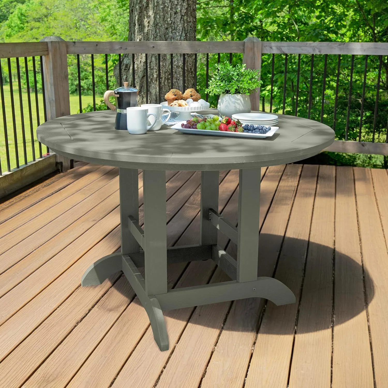 highwood Adirondack 48" Round Dining Table, Eucalyptus
