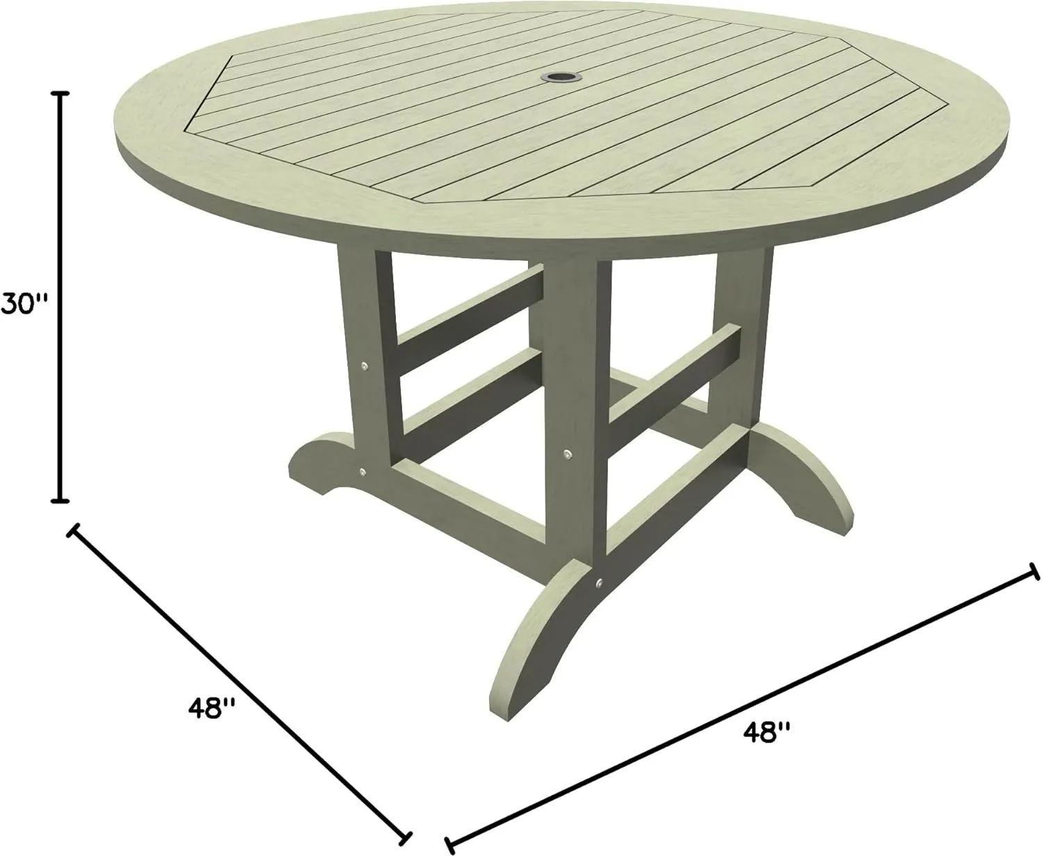 highwood Adirondack 48" Round Dining Table, Eucalyptus
