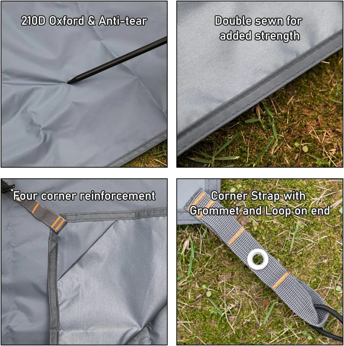 Hikeman Tent Footprint - Waterproof Camping Tarp, Heavy Duty Tent Floor Saver, Ultralight Ground Sheet Mat for Hiking, Backpacking, Hammock, Beach - Storage Bag Included(PU3000mm,300 * 300CM)