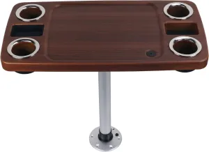 Hoffen Marine Thread-Lock Table Package- Pontoon Boat Table - Rectangle (Burlywood)