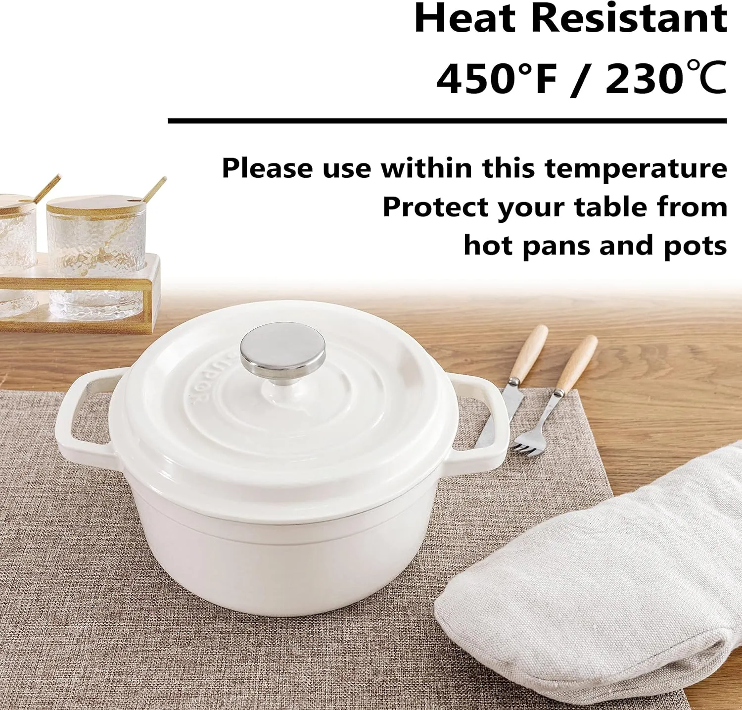 Home Brilliant Linen Placemats Set of 4 Heat Resistant Dining Table Cloth Place Mats Kitchen Table Mats Placemats Table Spring Decor, Natural Linen