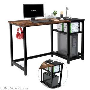 Home Computer Desk Wooden Top & Black - 47 Inch