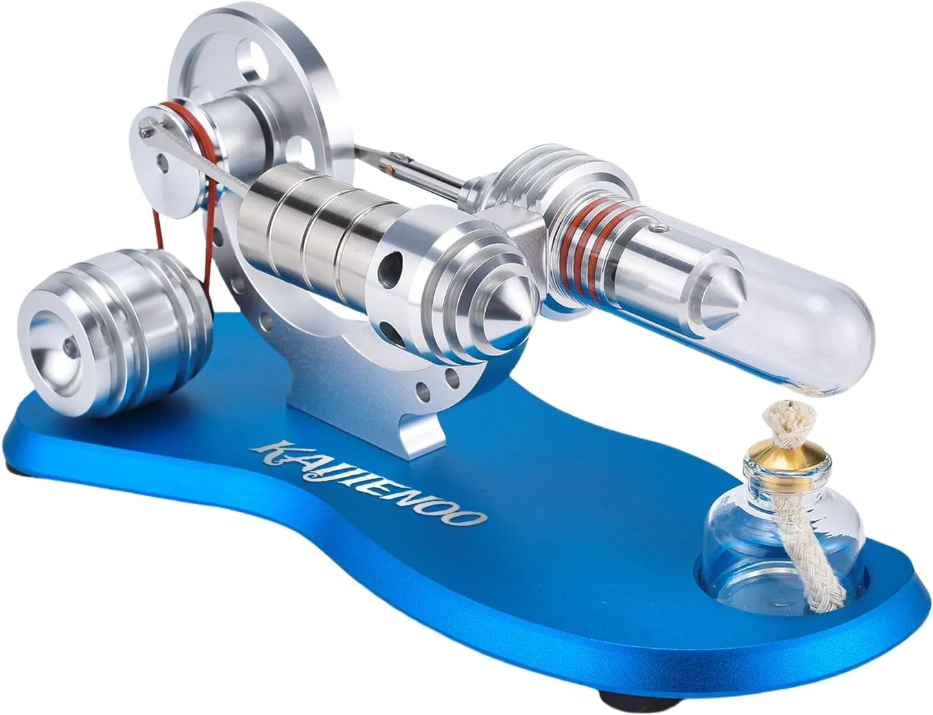 Hot Air Stirling Engine Model Kit with Generator,Single-Cylinder Sterling Kit,Ready-to-Start Full Metal Engine,Copper Head,Precision CNC Parts,for STEM Demo & Relieve Work Stress