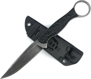 HUAAO 8.23in Fixed Blade Tactical Knife with Kydex Sheath, 3.46in Full Tang Stonewashed 8Cr13Mov Blade Nonslip G10 Handle, Vertical Carry for EDC Camping Hunting Fishing