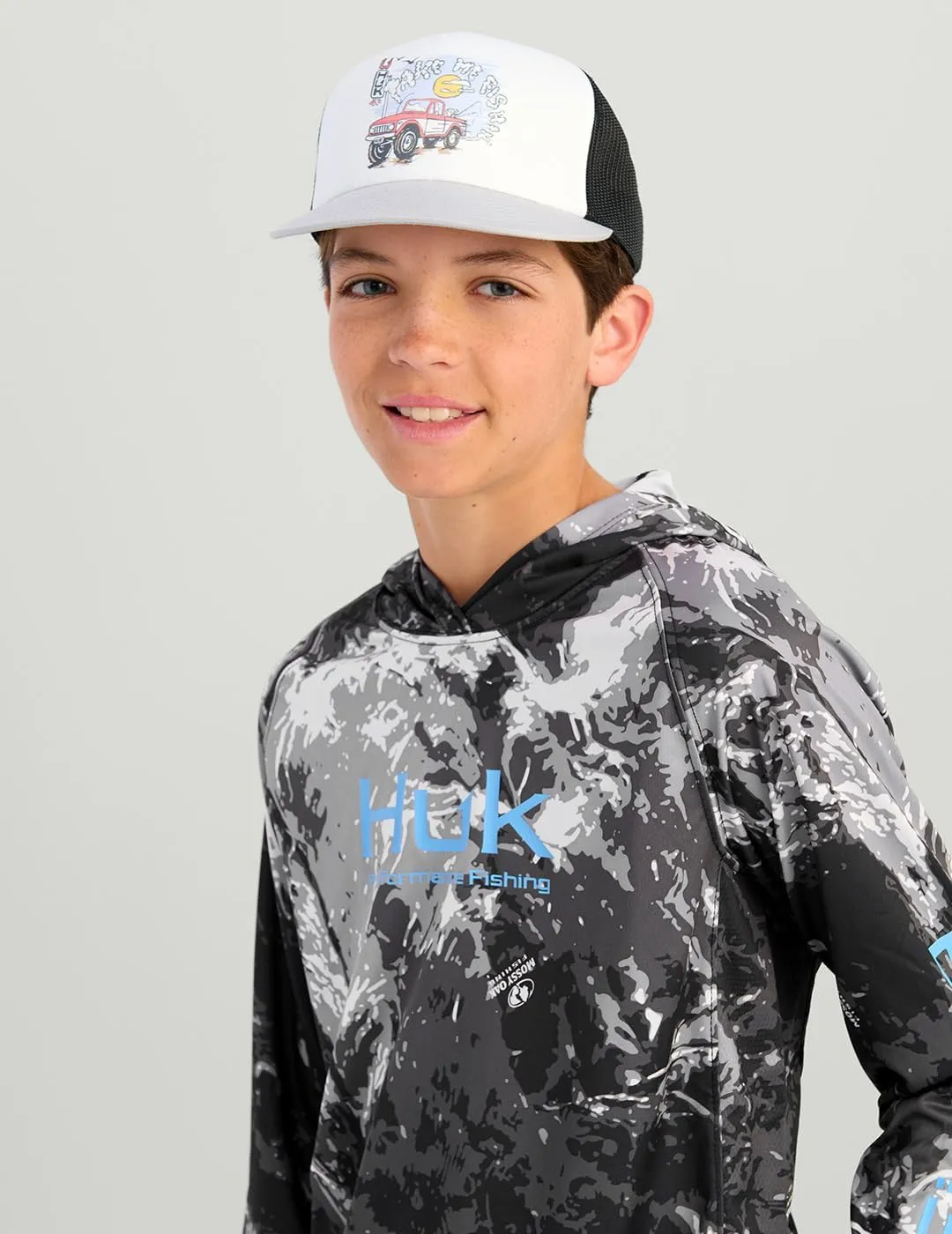 HUK Kids Pursuit Pattern Long Sleeve Shirt, Fishing Shirt for Kids