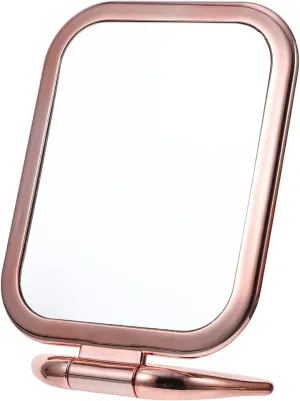 IMIKEYA Tabletop Makeup Mirror Magnifier Rose Gold Double-Sided Mirror Folding Vanity Mirror for Women Stylish for Occasions