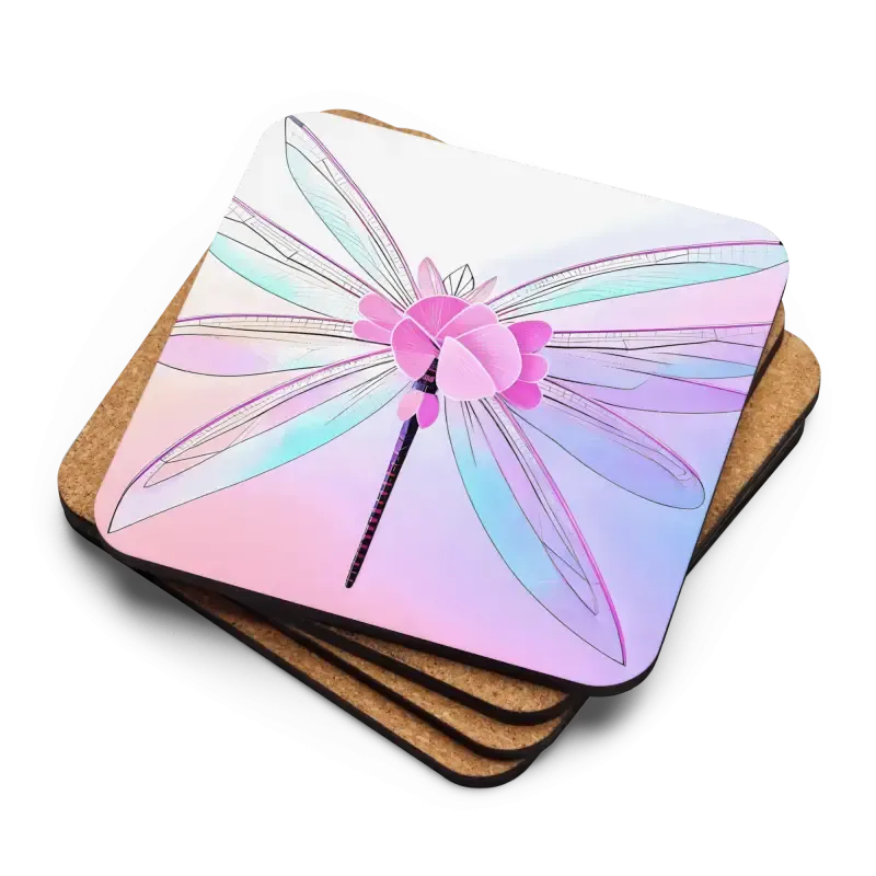 Insect Flower Heat Resistant Pink Coaster