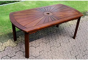 International Caravan Furniture Piece Highland Acacia Sunburst Coffee Table