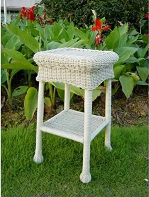 International Caravan Furniture Piece Small Pvc Resin Side Table, Mocha